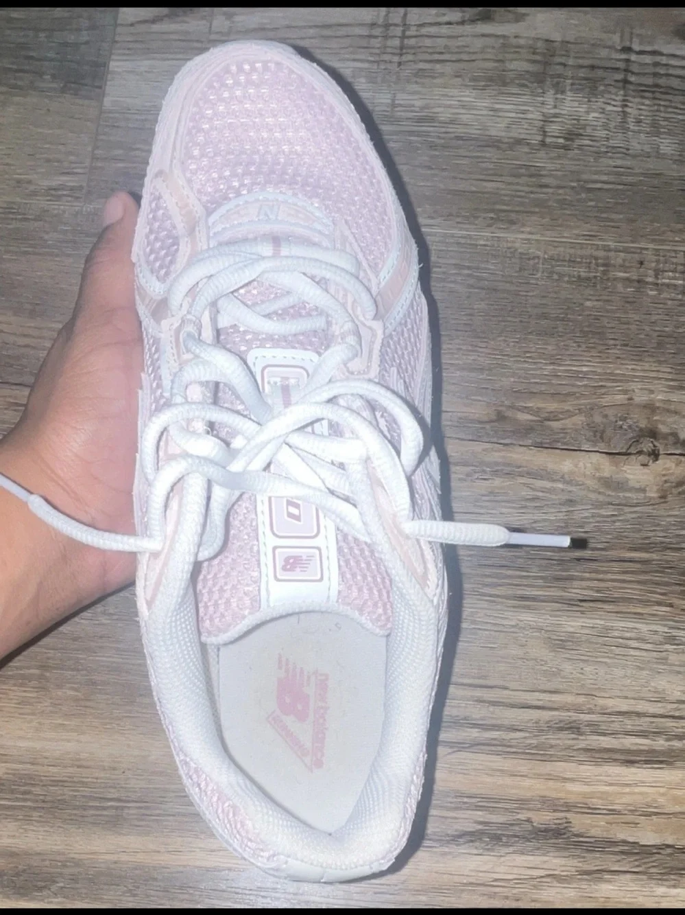 New Balance Kids Light Pink Lace-Up Sneakers